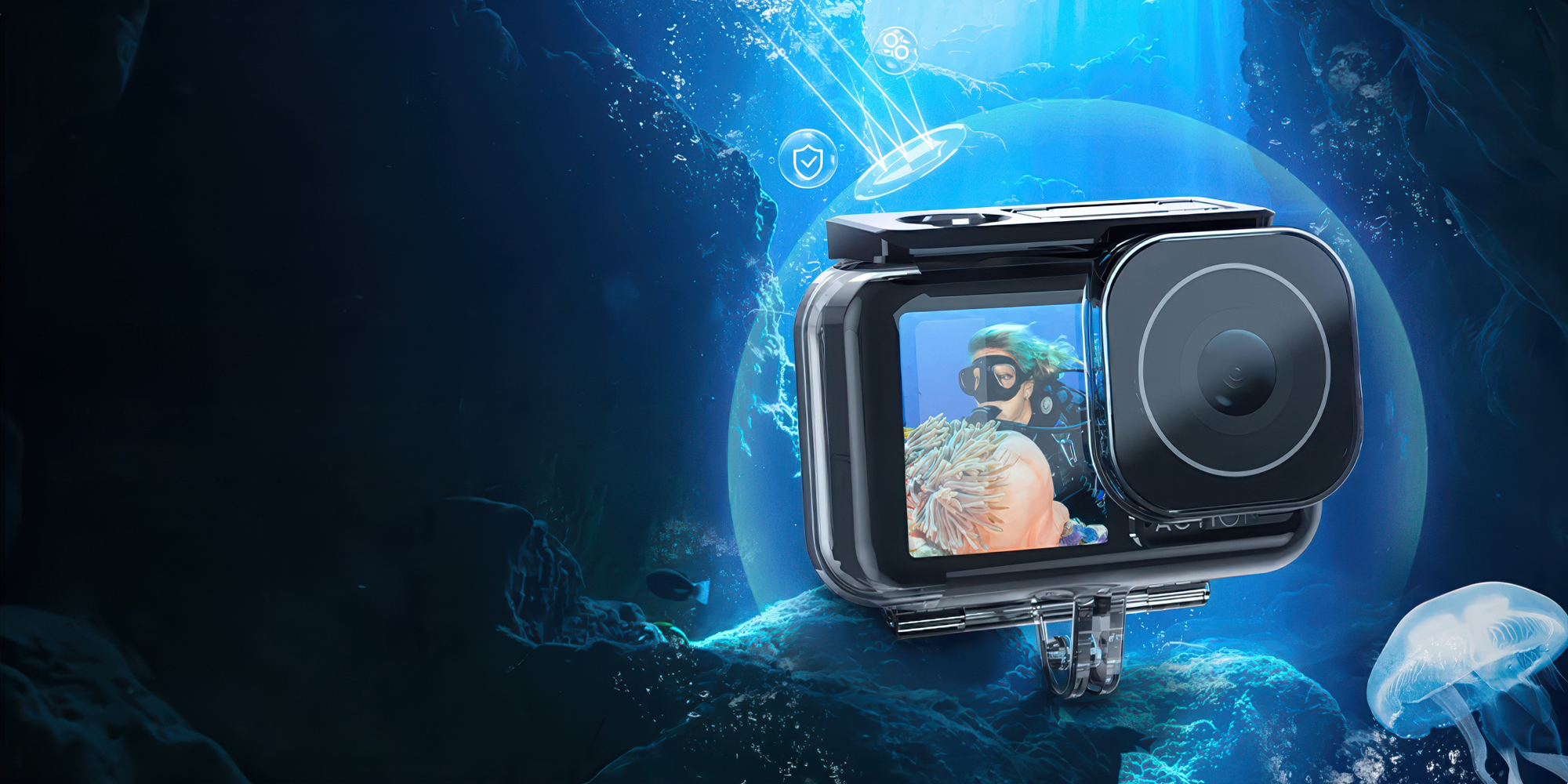 Obudowa wodoodporna Telesin OA-WTP-003 do kamer DJI Action 3 / 4 / 5 Pro